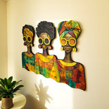 African Women Wall Art "Sisters in Style" Trio Modern Ethnic Design