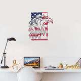 Eagle  Flag Vibrant 3D Metal Wall Art – Laser Cut, UV Printed & Powder Coated Colorful Decor