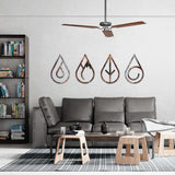 4 Elements Rusty Wood Wall Art Set - Earth, Air, Fire, Water - 10mm Thick 4-Piece Decor - Colorful UV Print - Damage-Free 3M Hanging