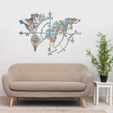 Petra Big Bang World Map Metal - Laser Cut Minimalist Modern Wall Decor