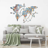 Petra Big Bang World Map Metal - Laser Cut Minimalist Modern Wall Decor