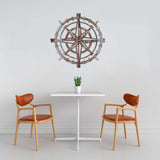 Rusty Compass Vibrant Metal Wall Art – Laser Cut, UV Printed & Powder Coated Colorful Decor