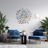 Sun Petra Vibrant Metal Wall Art – Laser Cut, UV Printed & Powder Coated Colorful Decor