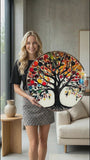 Serenity Tree Of Life, Tempered Glass Round Wall Art - Tempered Glass Circle Wall Decor