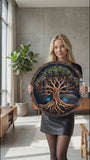 Resilence Tree Of Life, Tempered Glass Round Wall Art - Tempered Glass Circle Wall Decor