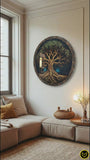 Resilence Tree Of Life, Tempered Glass Round Wall Art - Tempered Glass Circle Wall Decor