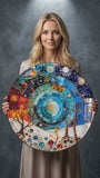 Lumina Tree Of Life, Tempered Glass Round Wall Art - Tempered Glass Circle Wall Decor