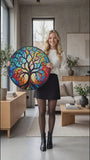 Radiance Tree Of Life, Tempered Glass Round Wall Art - Tempered Glass Circle Wall Decor