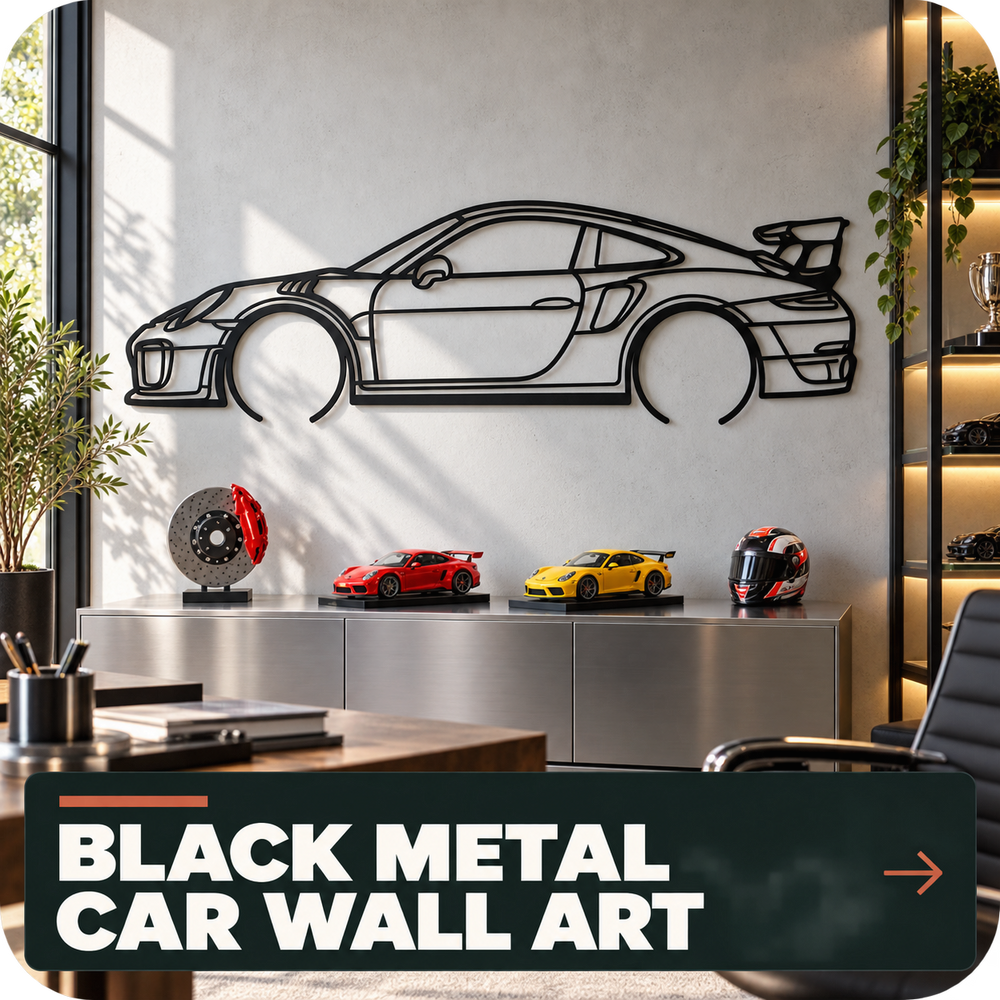 Black Metal Car Wall Art