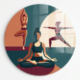 Yoga Harmony 18 round glass artwork view 1