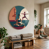 Yoga Harmony 18 round glass artwork view 2