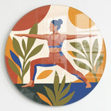 Yoga Harmony 21 round glass artwork view 1