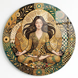 Yoga Harmony 23 round glass artwork view 1