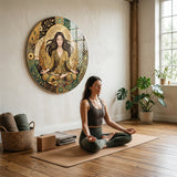 Yoga Harmony 23 round glass artwork view 2