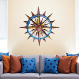 Compass Rose Vibrant 3D Metal Wall Art – Laser Cut, UV Printed & Powder Coated Colorful Decor
