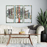 3 Piece Tree Of Color Wood Art