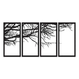 4 Piece Tree Life Black Metal Decor