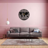 World Map Line Wall Clock