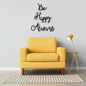 Be Happy Allways Black Metal Decor