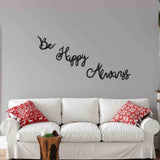 Be Happy Allways Black Metal Decor