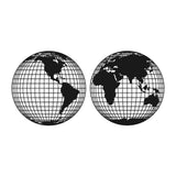 Binary World Map Black Metal Decor