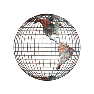 Binary World Map Color Metal