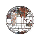 Binary World Map Color Metal