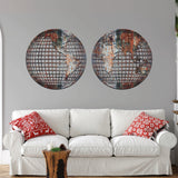 Binary World Map Color Wood Art