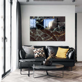 Black Marbel Tempered Glass Wall Art