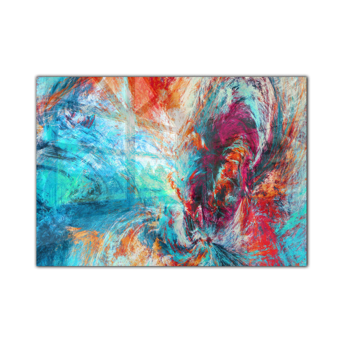 Blue of Fire Tempered Glass Wall Art