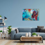 Blue of Fire Tempered Glass Wall Art