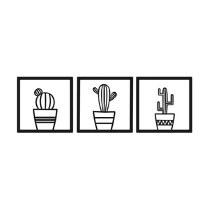 Cacti Black Metal Decor