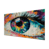 Colorful Eye Serrated Wood Art