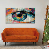 Colorful Eye Serrated Wood Art