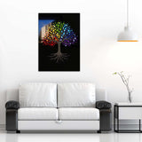 Colorful Life Tree Tempered Glass Wall Art