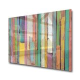 Colorful Wood 2 Tempered Glass Wall Art