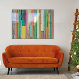 Colorful Wood 2 Tempered Glass Wall Art