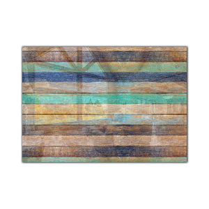 Colorful Wood Tempered Glass Wall Art