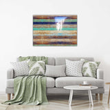 Colorful Wood Tempered Glass Wall Art