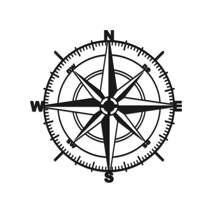 Compass Black Metal Decor