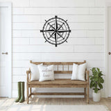 Compass Black Metal Decor