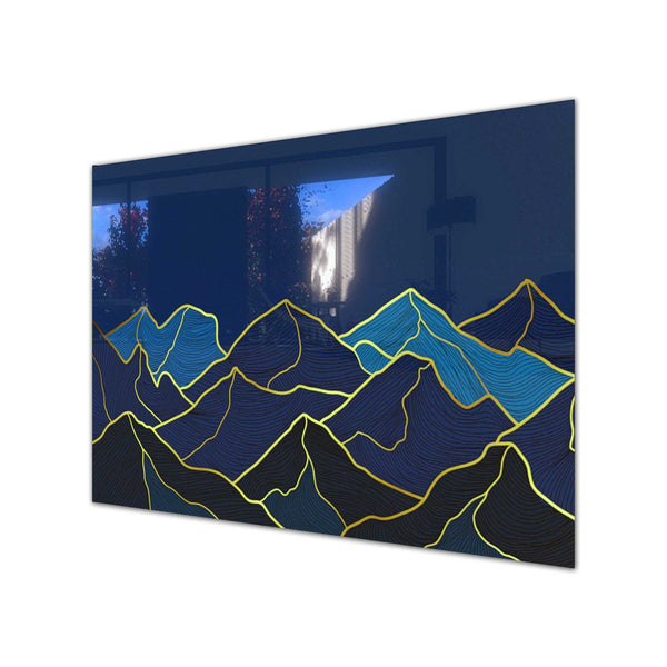 Contour Lines Tempered Glass Wall Art