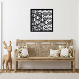 Ethnic Fish Black Metal Decor