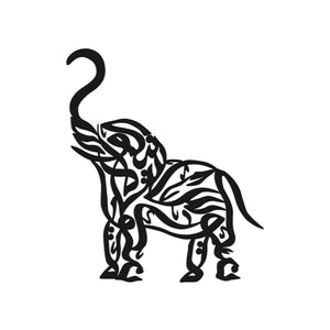 Exotic Elephant Black Metal Decor