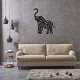 Exotic Elephant Black Metal Decor