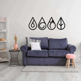 Four Elements Black Metal Decor