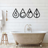 Four Elements Black Metal Decor