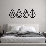 Four Elements Black Metal Decor