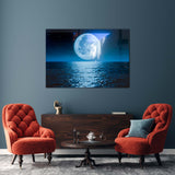 Full Moon Tempered Glass Wall Art