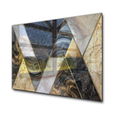 Golden Marble Tempered Glass Wall Art